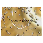 Herzlichen Glückwunsch Champagnerblasen Große Geschenktüte (Vorderseite)