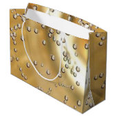 Herzlichen Glückwunsch Champagnerblasen Große Geschenktüte (Rückseite Schrägansicht)