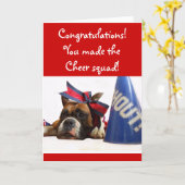 Herzlichen Glückwunsch Cheerleader Boxer Grußkarte Karte (Gelbe Blume)