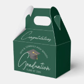 Herzlichen Glückwunsch Chic Dark Green Graduation  Geschenkschachtel (Vorderseite)