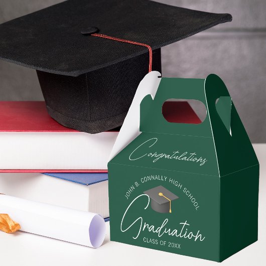 Herzlichen Glückwunsch Chic Dark Green Graduation  Geschenkschachtel