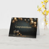 Herzlichen Glückwunsch Classic Elegant Balloon Cel Karte (Gelbe Blume)