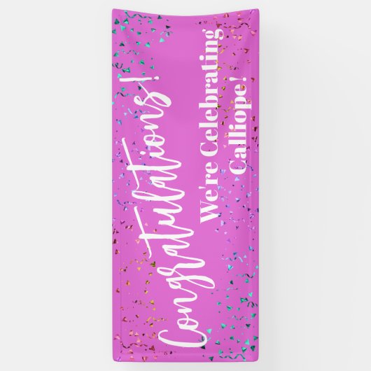 Herzlichen Glückwunsch Confetti Wir feiern Banner (Vertikal)