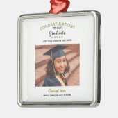 Herzlichen Glückwunsch Custom Foto Graduate Abschl Ornament Aus Metall (Links)