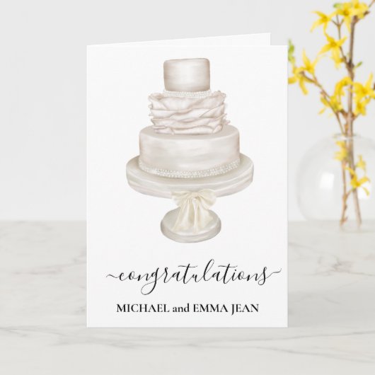 Herzlichen Glückwunsch Custom Wedding Cake Card Karte (Gelbe Blume)