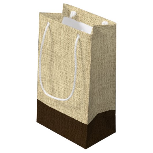 Herzlichen Glückwunsch DANKFUL für EUCH Burlap Kleine Geschenktüte (Rückseite Schrägansicht)