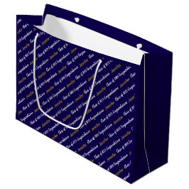 Herzlichen Glückwunsch Dark Blue White Gold Klasse Große Geschenktüte