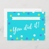 Herzlichen Glückwunsch, dass Sie es getan haben Postkarte (Vorne/Hinten)