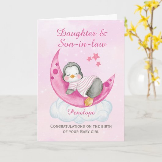 Herzlichen Glückwunsch Daughter A New Baby Girl Pe Karte (Gelbe Blume)