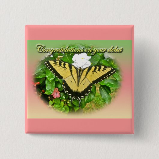 Herzlichen Glückwunsch Debut Frack Butterfly Items Button (Vorderseite)