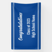 Herzlichen Glückwunsch Deep Blue und White High Sc Banner (Vertikal)