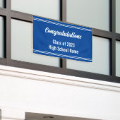 Herzlichen Glückwunsch Deep Blue und White High Sc Banner (Äußeres Gebäude)