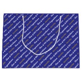 Herzlichen Glückwunsch Deep Blue White Gold Klasse Große Geschenktüte (Vorderseite)