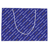 Herzlichen Glückwunsch Deep Blue White Gold Klasse Große Geschenktüte (Rückseite)