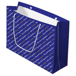 Herzlichen Glückwunsch Deep Blue White Gold Klasse Große Geschenktüte
