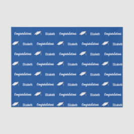 Herzlichen Glückwunsch Deep Blue White Graduate Na Seidenpapier