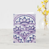 Herzlichen Glückwunsch Denim Blues Damask Indian M Karte (Gelbe Blume)