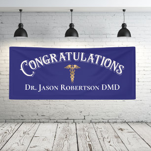 Herzlichen Glückwunsch Dentist Dental Modern Blue Banner
