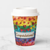 Herzlichen Glückwunsch Digital Art Pappbecher (Rückseite)