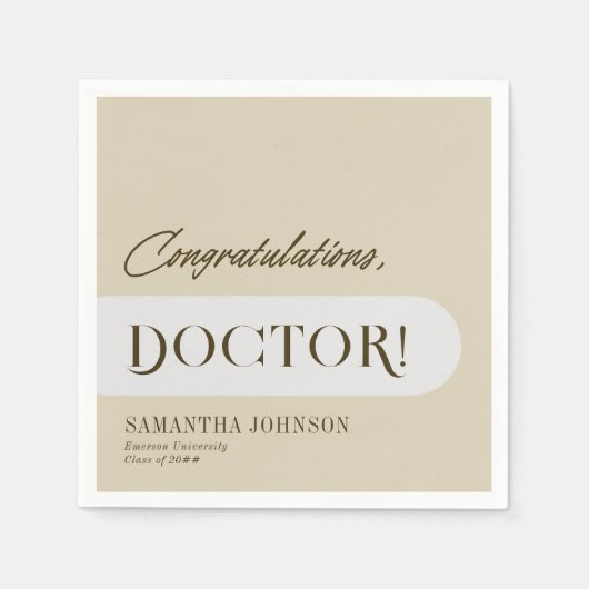 Herzlichen Glückwunsch Doctoral Abschluss Foto Serviette (Vorderseite)