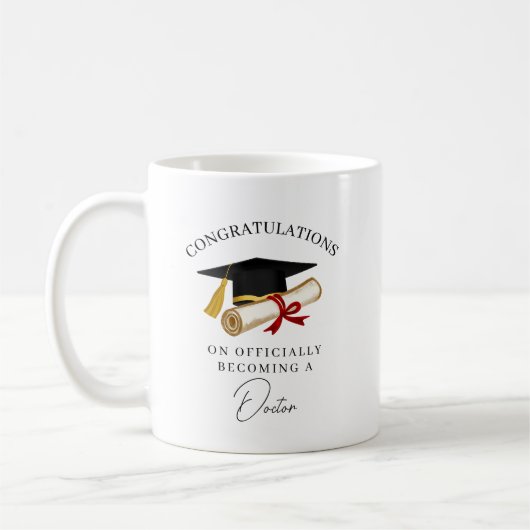Herzlichen Glückwunsch Doktor Abschlussfeier Kaffeetasse (Links)