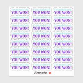 Herzlichen Glückwunsch! Du gewinnst! Vinyl Sticker