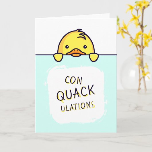 Herzlichen Glückwunsch Duck Pun Karte (Gelbe Blume)