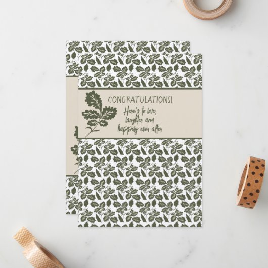 Herzlichen Glückwunsch Dusche oder Hochzeitsopfer  Mitteilungskarte (Vorderseite/Rückseite Beispiel)