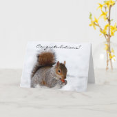 Herzlichen Glückwunsch Eichhörnchen Grußkarte Karte (Gelbe Blume)