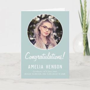 Herzlichen Glückwunsch Einfaches Abschlussfoto Abs Karte