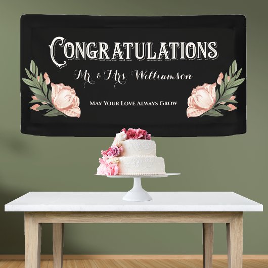 Herzlichen Glückwunsch Elegant Hochzeiten Empfang  Banner