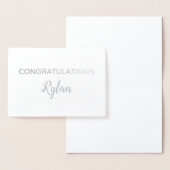 Herzlichen Glückwunsch Elegante Pinselstriche Druc Folienkarte (Anzeige)