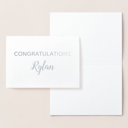 Herzlichen Glückwunsch Elegante Pinselstriche Druc Folienkarte (Anzeige)