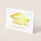 Herzlichen Glückwunsch Eleganter Moderner Gold Cap Folienkarte (Vorderseite)