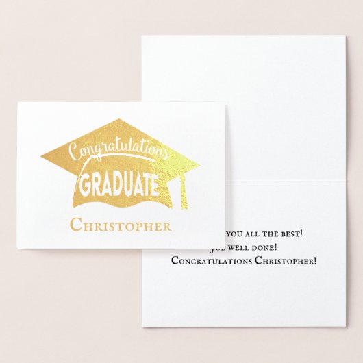 Herzlichen Glückwunsch Eleganter Moderner Gold Cap Folienkarte (Anzeige)