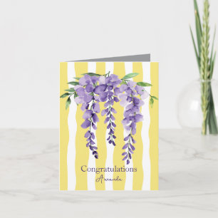 Herzlichen Glückwunsch elegantes Aquarellgelb Karte