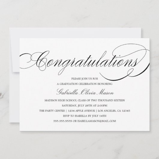 Herzlichen Glückwunsch Elegantes Script | Party Ei Einladung (Vorderseite)