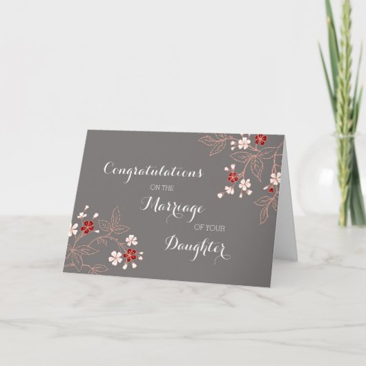 Herzlichen Glückwunsch Eltern der Braut Vintag Karte (Vorderseite)