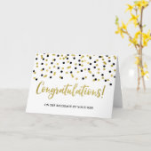 Herzlichen Glückwunsch Eltern des Groom Gold Black Karte (Gelbe Blume)