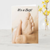 Herzlichen Glückwunsch Es ist ein Junge! Karte (Gelbe Blume)