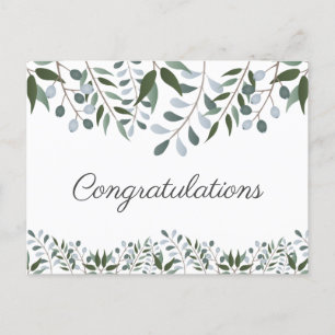 Herzlichen Glückwunsch Eucalyptus Greenery Floral Postkarte