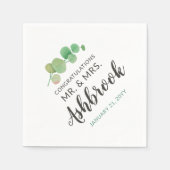 Herzlichen Glückwunsch Eukalyptus Leaf Botanische Serviette (Vorderseite)