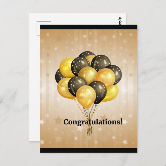 Herzlichen Glückwunsch! Feiern Postkarte (Vorne/Hinten)