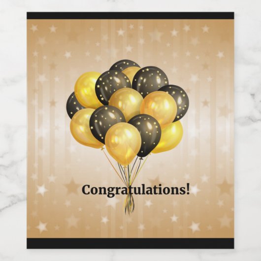 Herzlichen Glückwunsch! Feiern Weinetikett (Einzelnes Label)