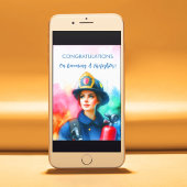 Herzlichen Glückwunsch Feuerwehrfrau Karte