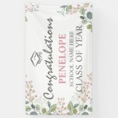 Herzlichen Glückwunsch Floral 2025 Abschluss Banner (Vertikal)