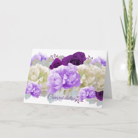 Herzlichen Glückwunsch Floral Wedding Card Karte (Vorderseite)
