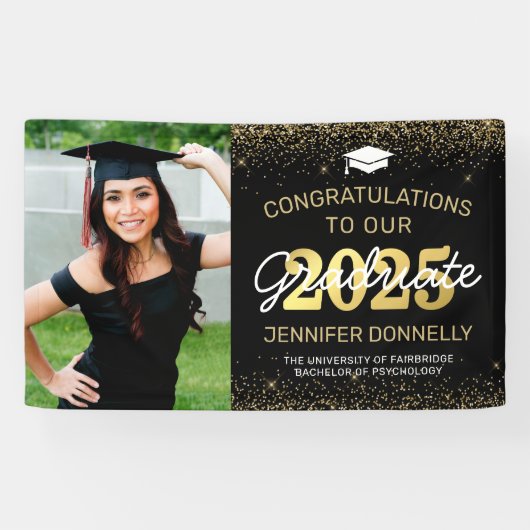 Herzlichen Glückwunsch Foto Abschluss Banner (Horizontal)