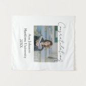 Herzlichen Glückwunsch Foto Absolvent Name Univers Wandteppich (Vorderseite (Horizontal))