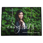 Herzlichen Glückwunsch Foto Black Abschluss Day Große Geschenktüte (Vorderseite)